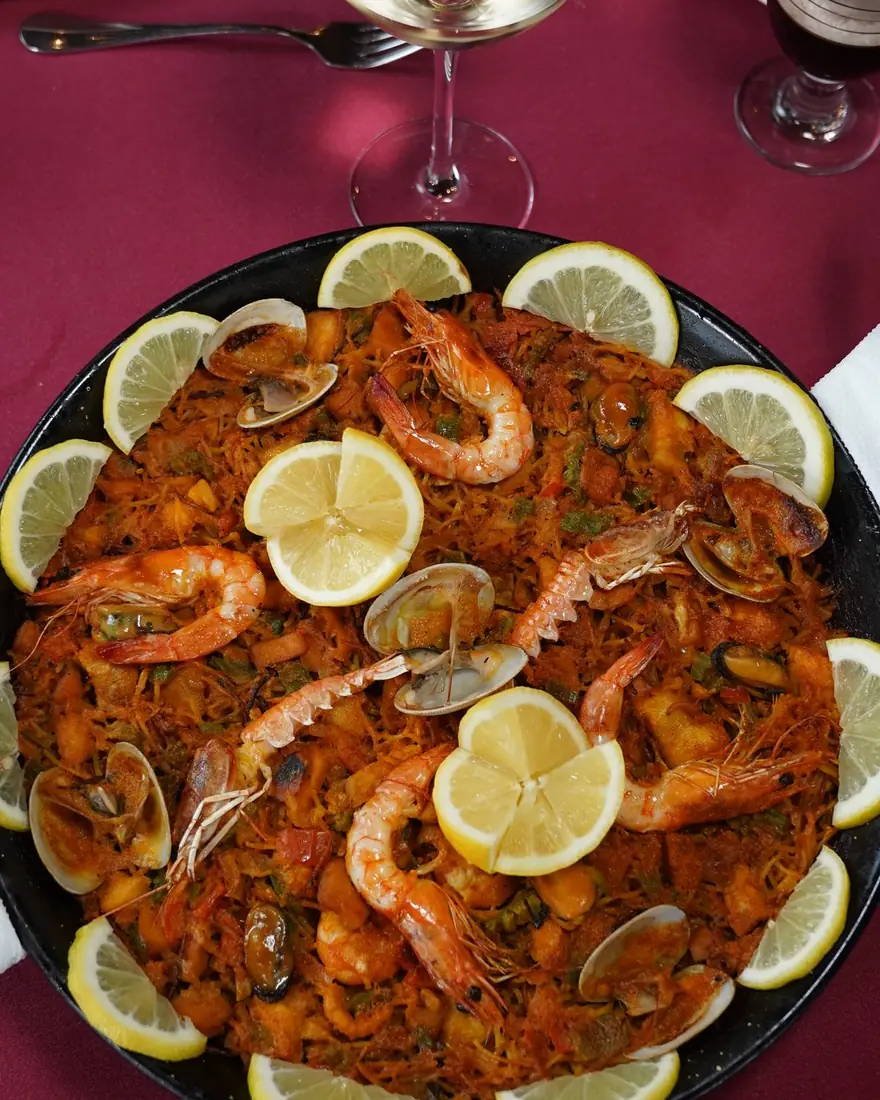 Seafood paella with lemons at Al Marsa