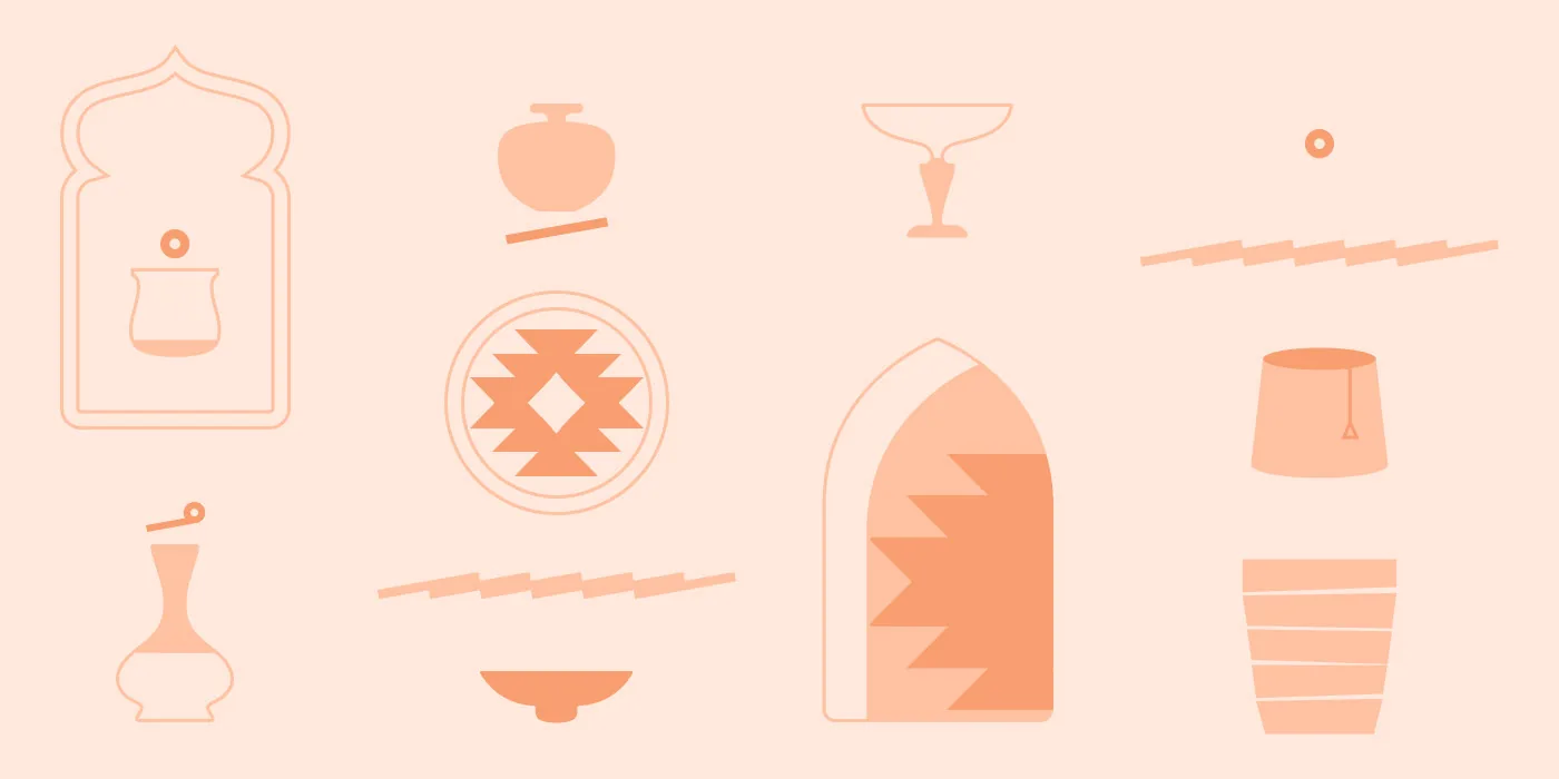 Line-art illustration set