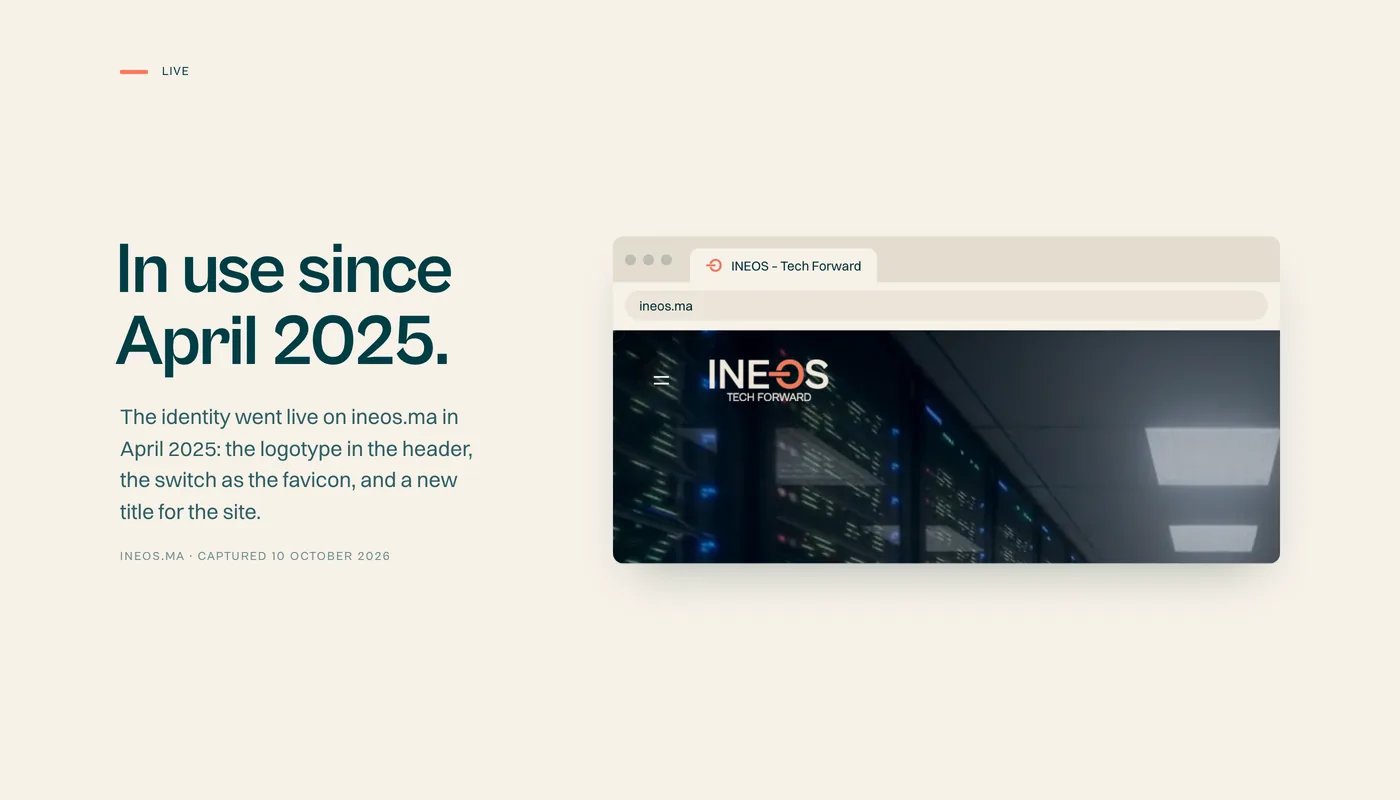The identity live on ineos.ma since April 2025