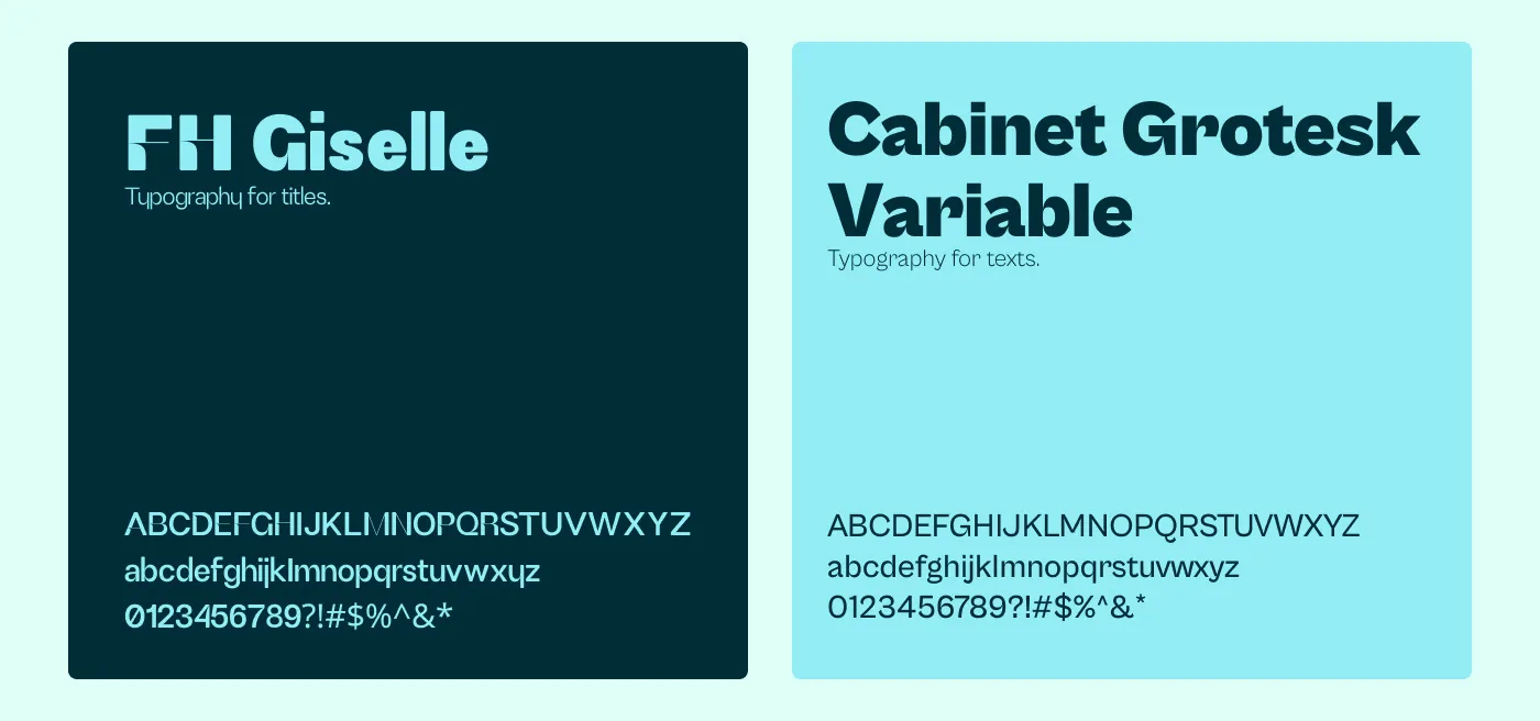 Typographie : FH Giselle et Cabinet Grotesk