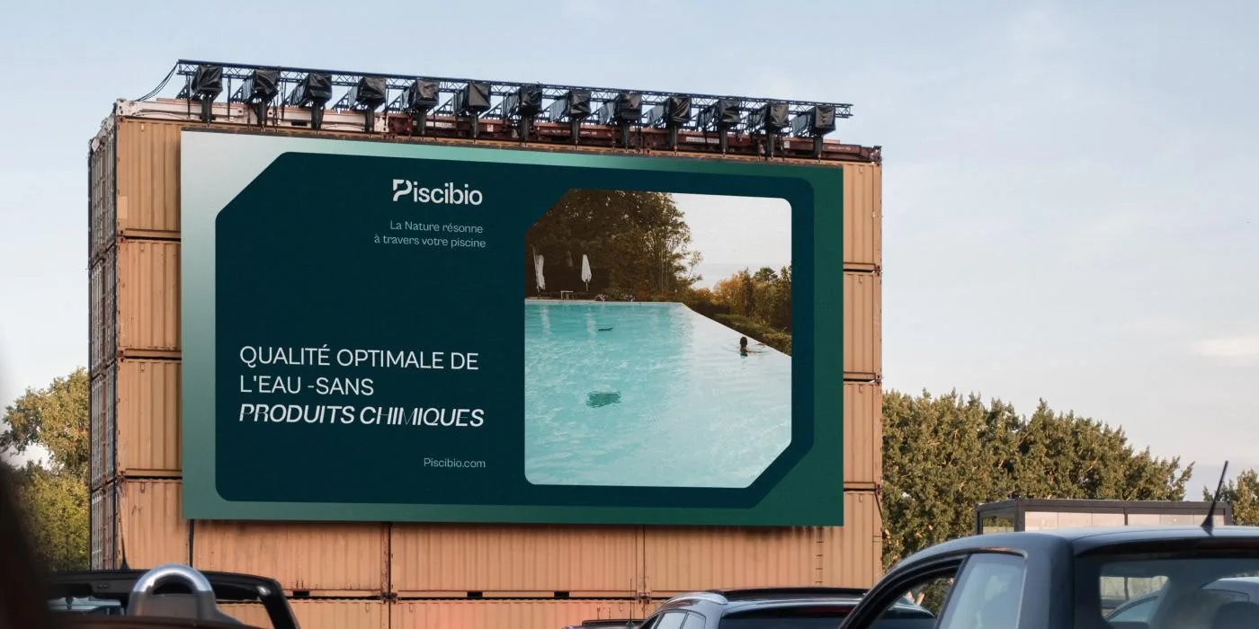 Panneau d’affichage : « qualité optimale de l’eau sans produits chimiques »
