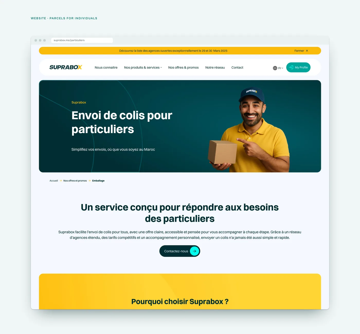 Website: parcels for individuals