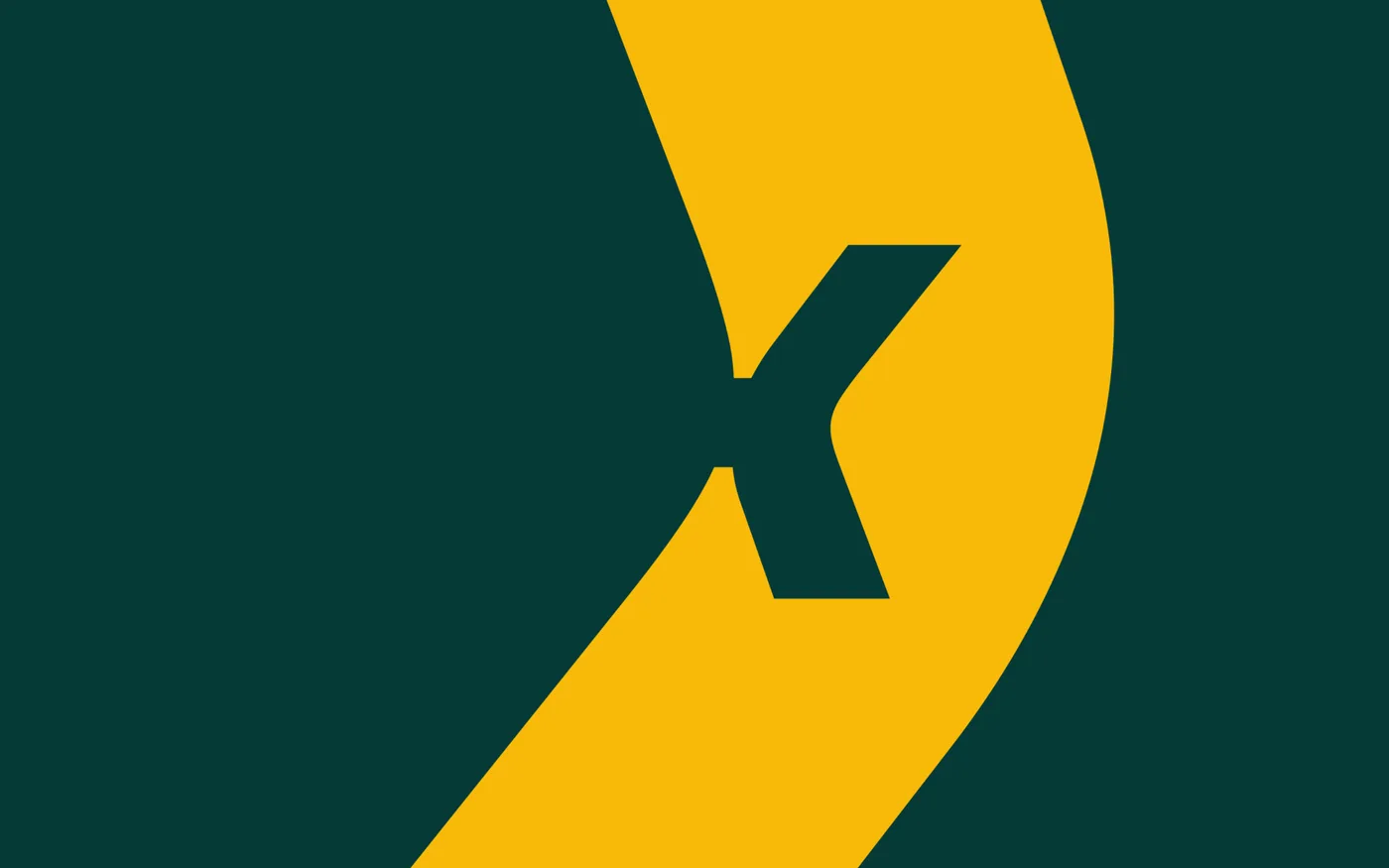 The yellow chevron that frames the X