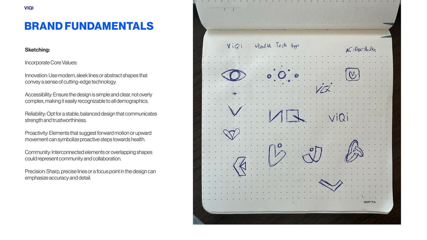 Sketchbook: first explorations of the mark