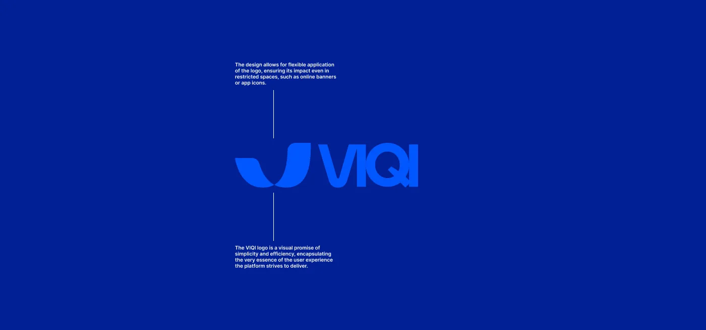 The VIQI logotype on electric blue