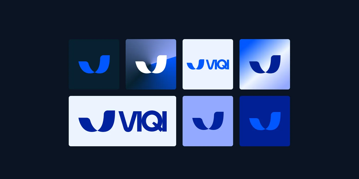 Logo system on dark, light and blue