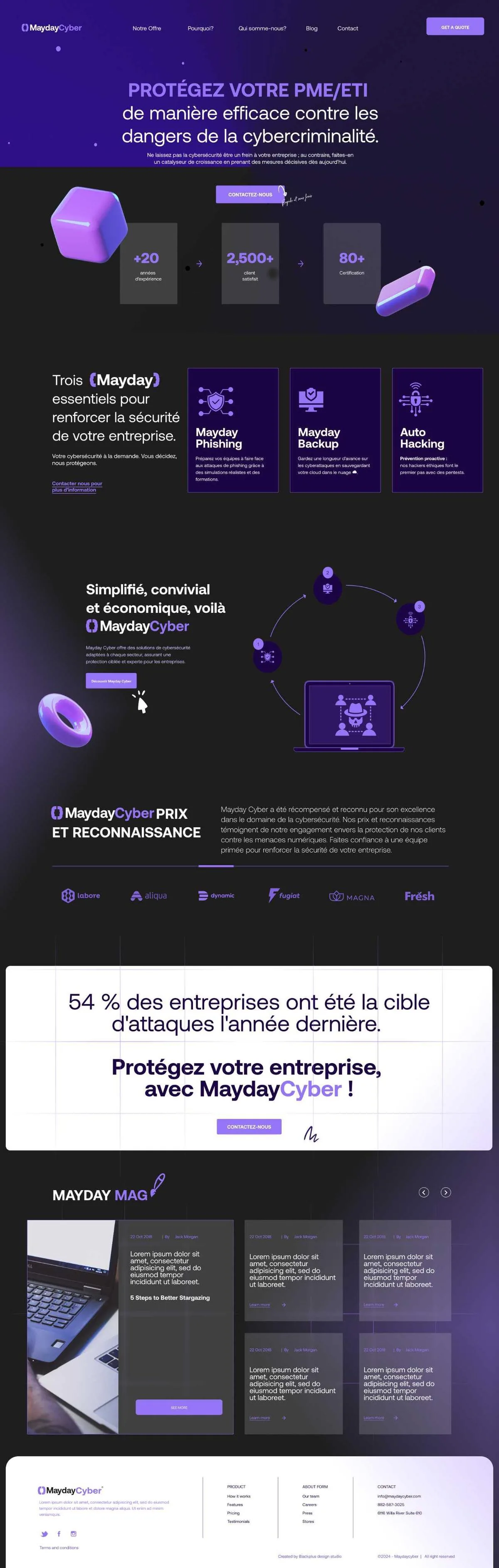 Page produit d’une solution de cybersécurité