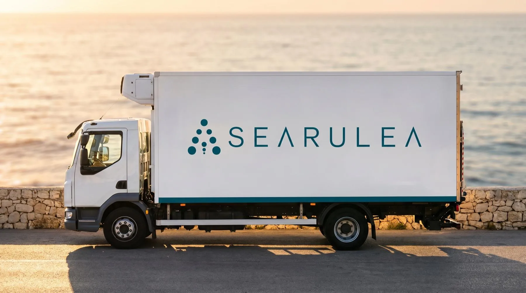 Application de l’identité Searulea sur un camion frigorifique