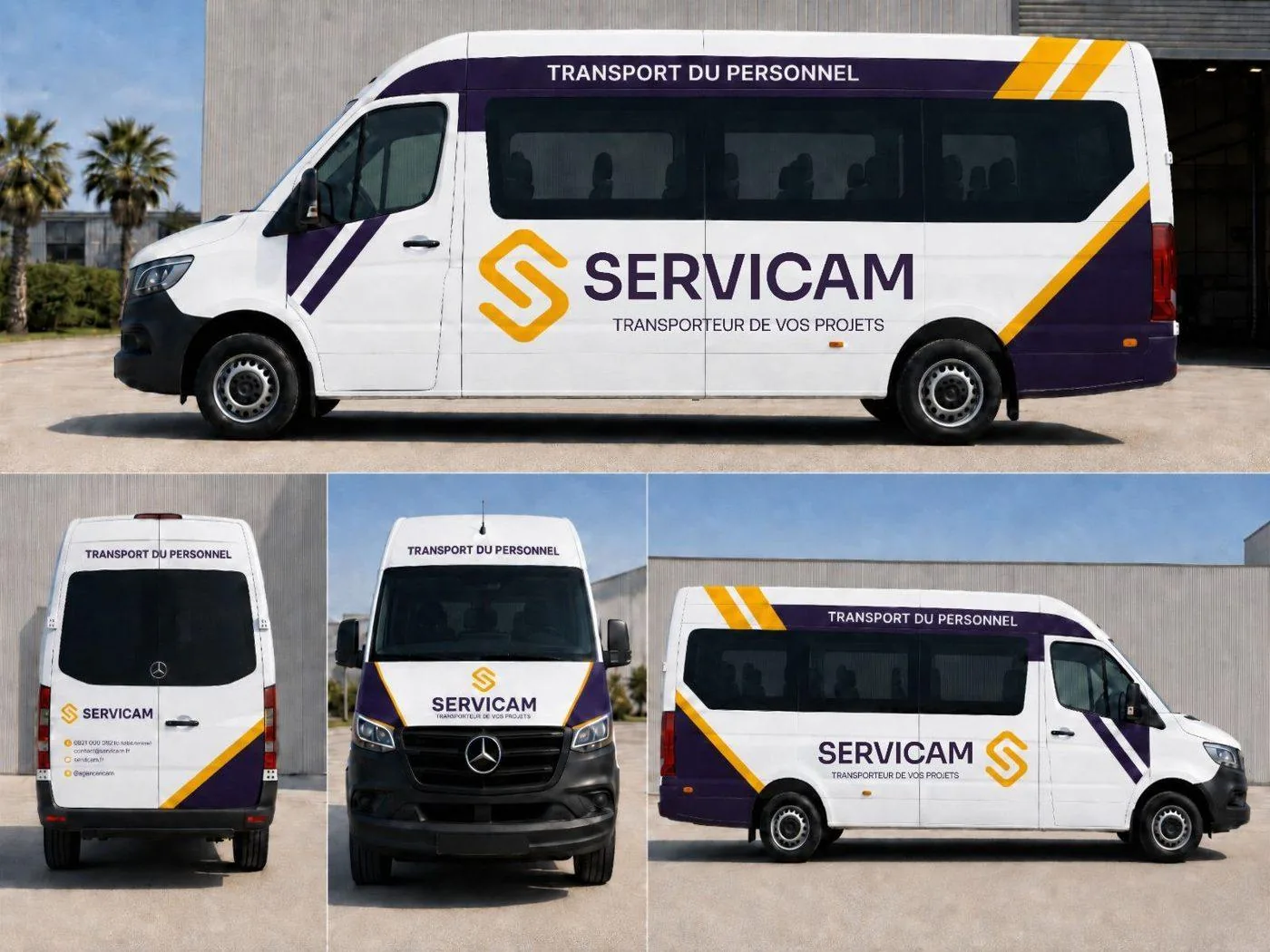 Servicam minibus livery mockups