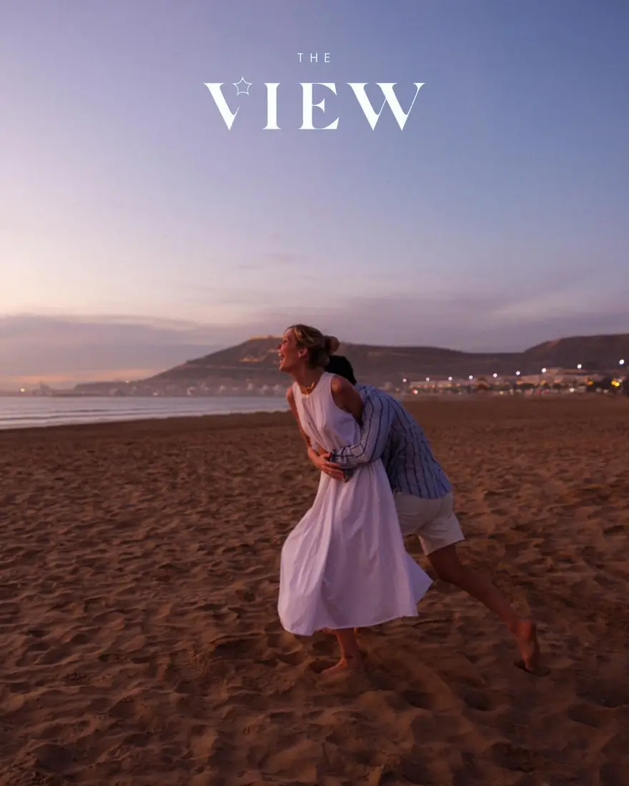 Couple on the beach at dusk, The View Agadir